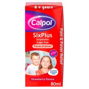 Calpol Six Plus Suspension Sugar Free 6+ Years Strawberry 80ml