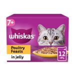 Whiskas 7+ Senior Wet Cat Food Poultry Feasts in Jelly 12x85g