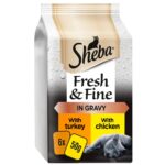 Sheba Fresh & Fine Wet Cat Food Chicken & Turkey in Gravy 6x50g