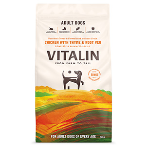 Vitalin Dry Adult Dog Food Chicken with Veg and Thyme 12kg