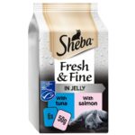 Sheba Fresh & Fine Wet Cat Food Tuna & Salmon in Jelly 6x50g