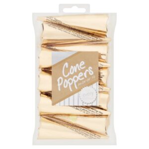 Silver & Gold Cone Poppers 10 Pack