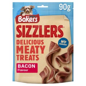 Bakers Sizzlers Dog Treats Bacon 90G