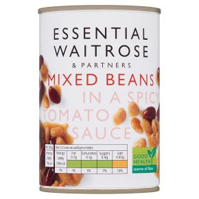 Waitrose Essential Mixed Beans in a Spicy Tomato Sauce
