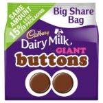 Cadbury Dairy Milk Giant Buttons Sharing Chocolate Bag 185g