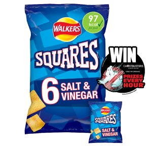 Walkers Squares Salt & Vinegar Crisps Multipack Snacks