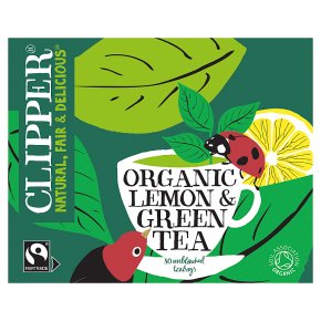 Clipper Organic Fairtrade Green & Lemon Tea Bags 80s