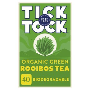 Tick Tock Organic Green Rooibos Tea 40 Tea Bags