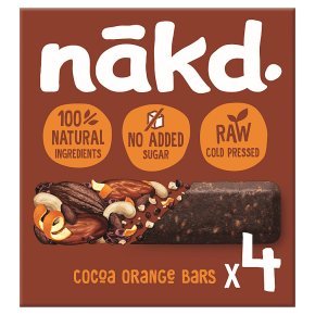 Nakd fruit & nut bars cocoa orange