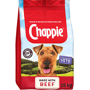 Chappie Complete Adult Dry Dog Food Beef & Wholegrain Cereal 15kg