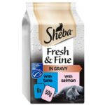 Sheba Fresh & Fine Wet Cat Food Tuna & Salmon in Gravy 6x50g