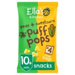 Ella's Kitchen Organic Peas & Sweetcorn Puff Pops 4 X 9G