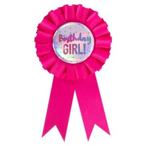 Birthday Pink Rosette Badge